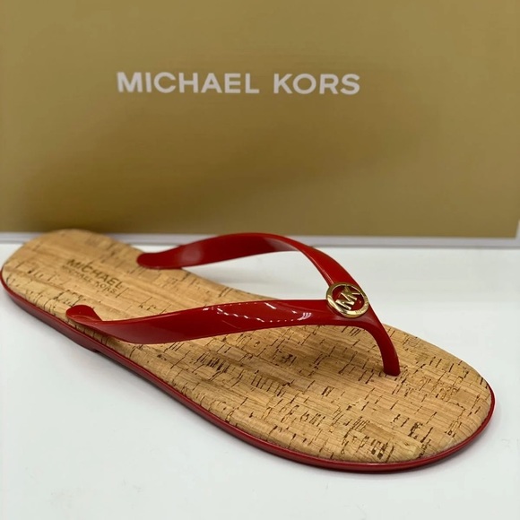 Michael Kors Shoes - NWT Michael Kors Jelly Flip flops Red